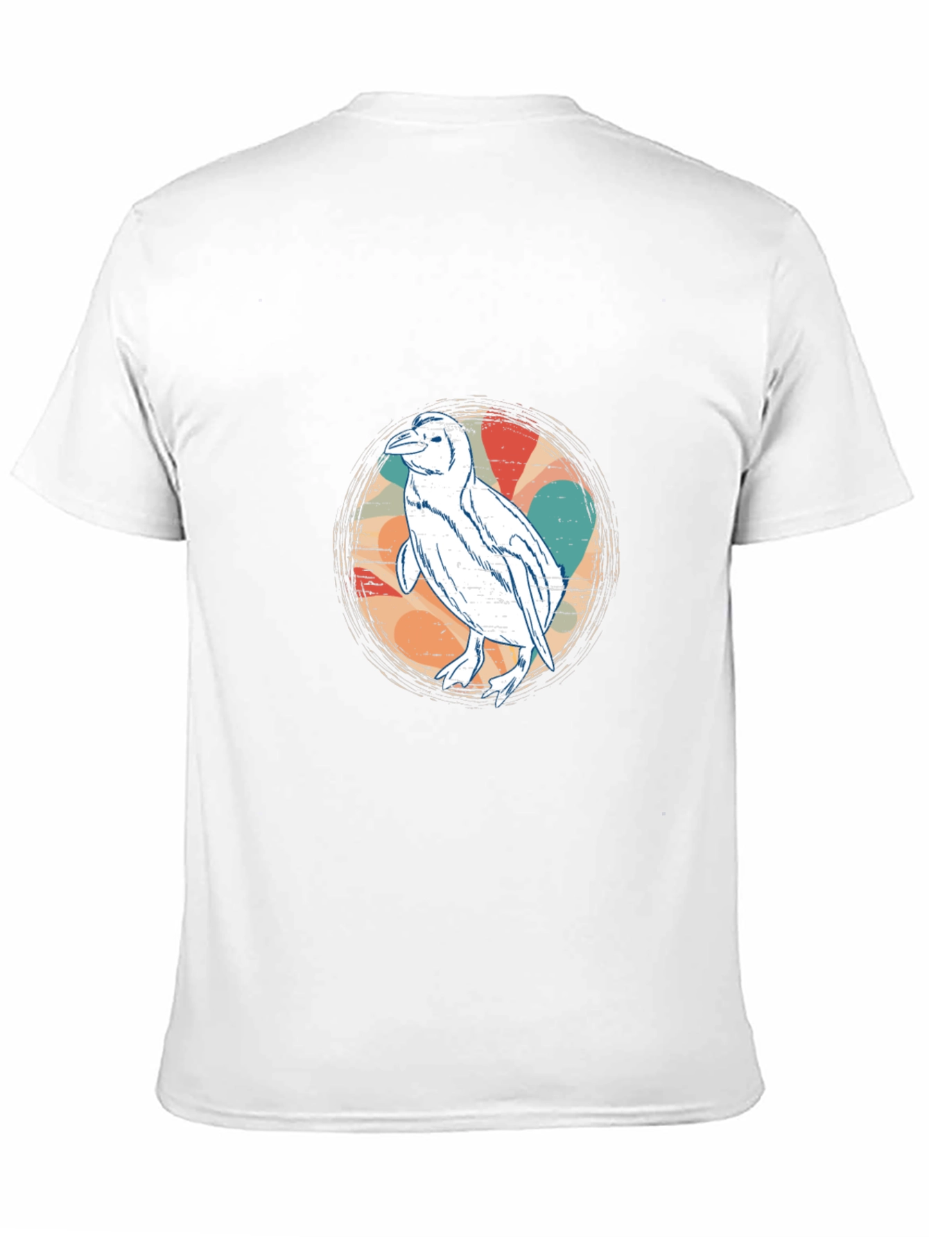 Retro Penguin Graphic Tee - Black
