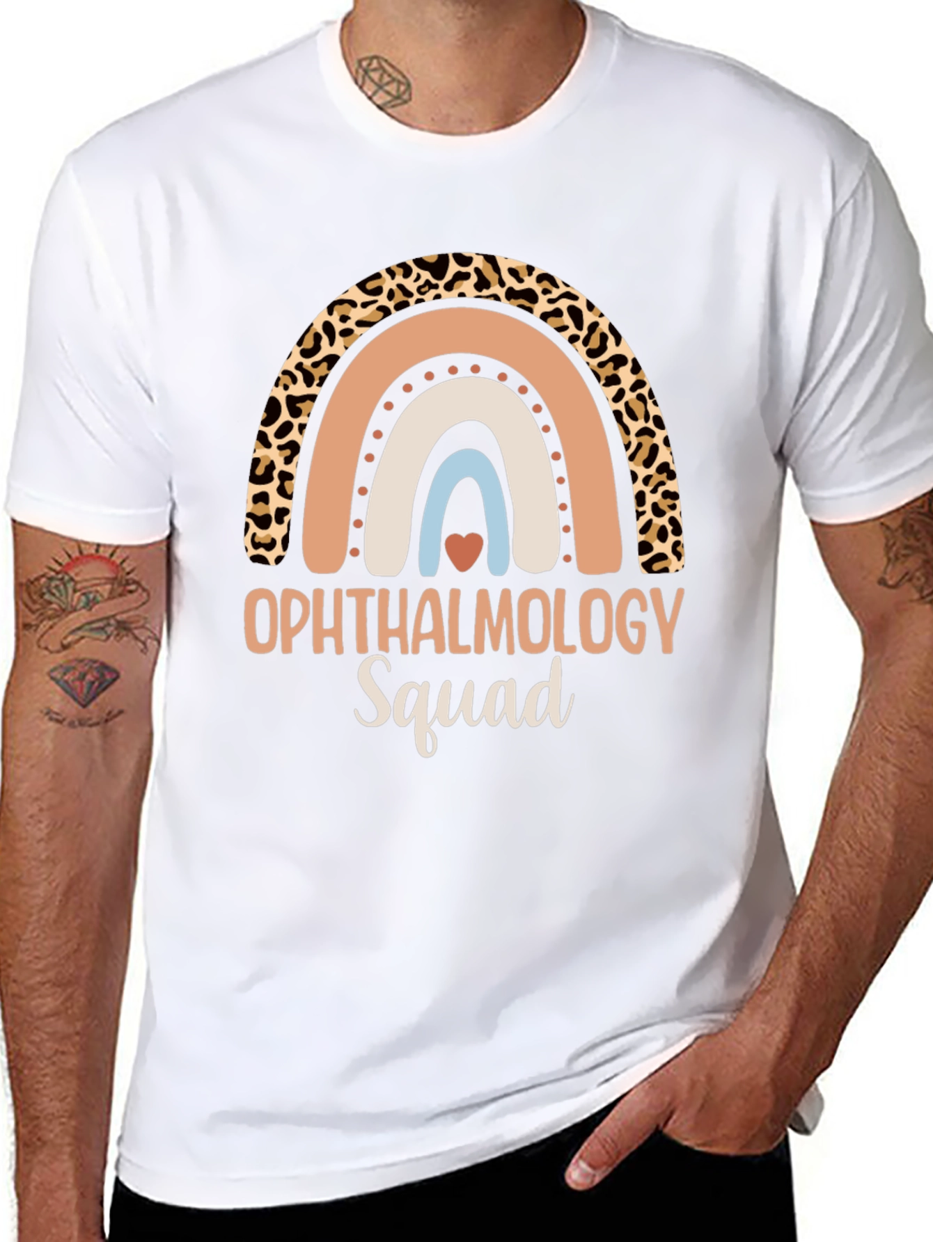 Ophthalmology Squad Rainbow Leopard Print T-Shirt