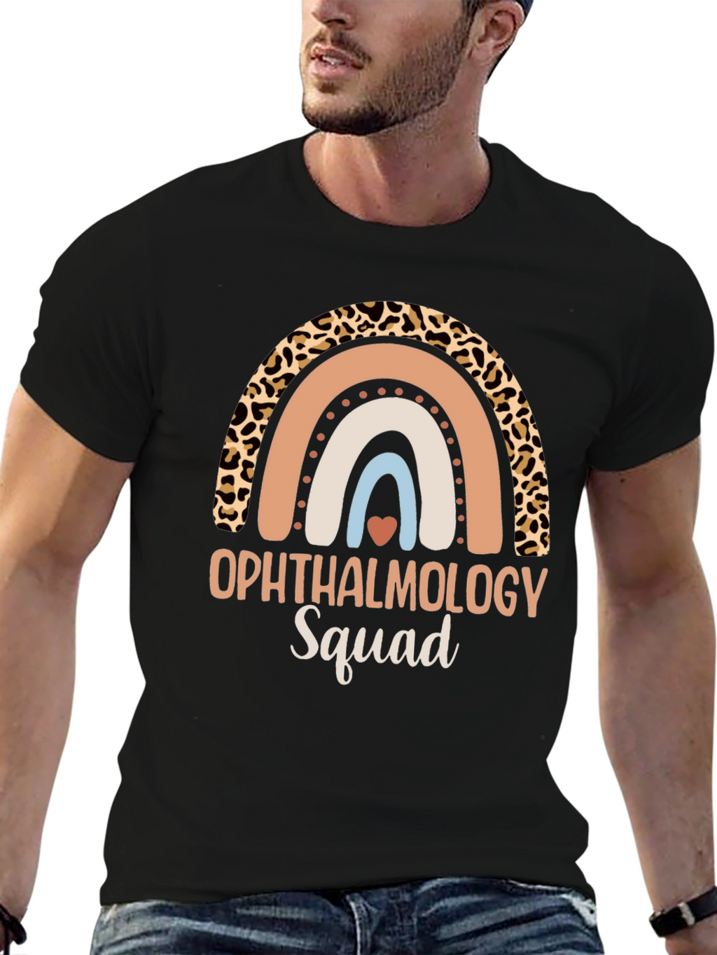 Ophthalmology Squad Rainbow Leopard Print T-Shirt