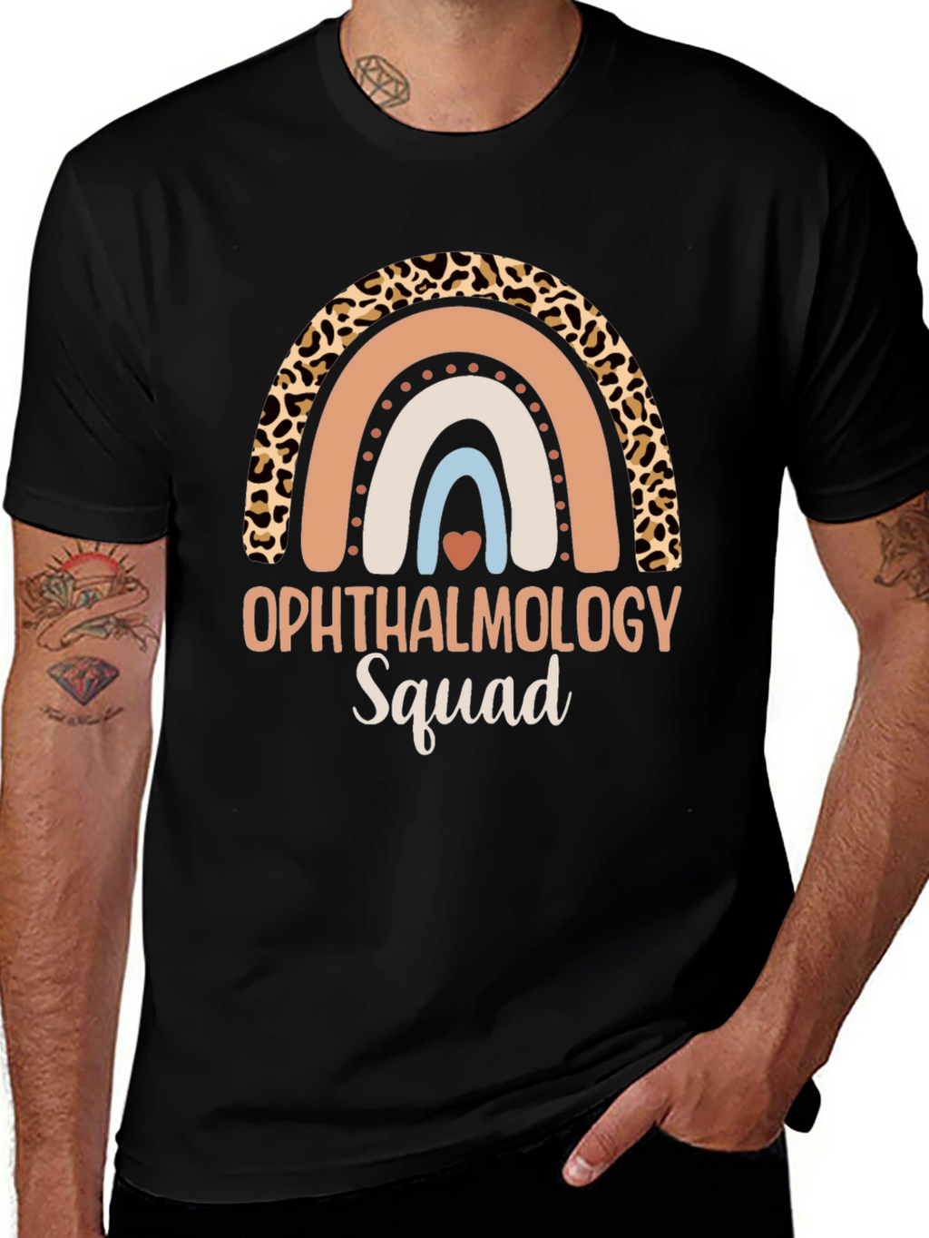 Ophthalmology Squad Rainbow Leopard Print T-Shirt