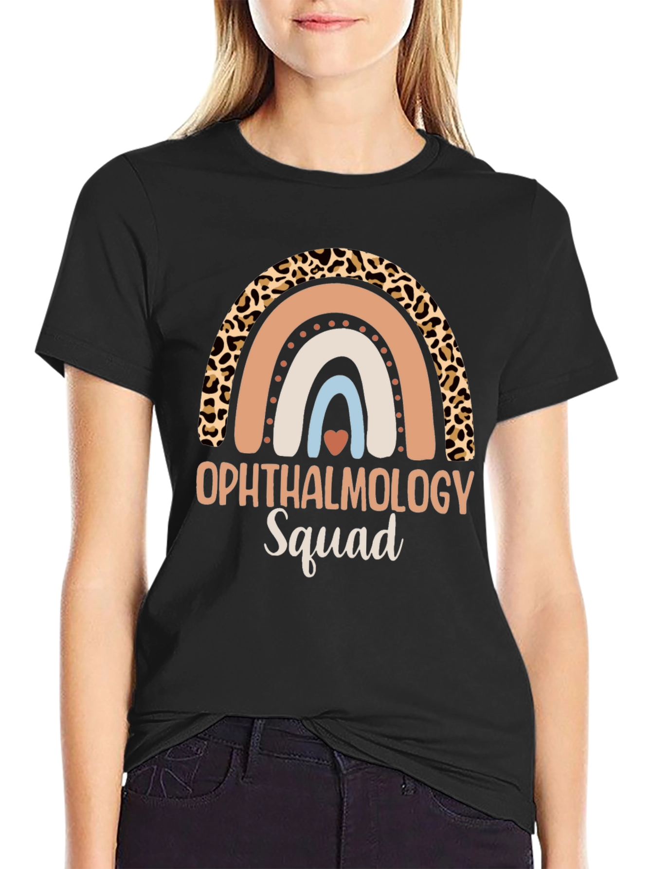 Ophthalmology Squad Rainbow Leopard Print T-Shirt