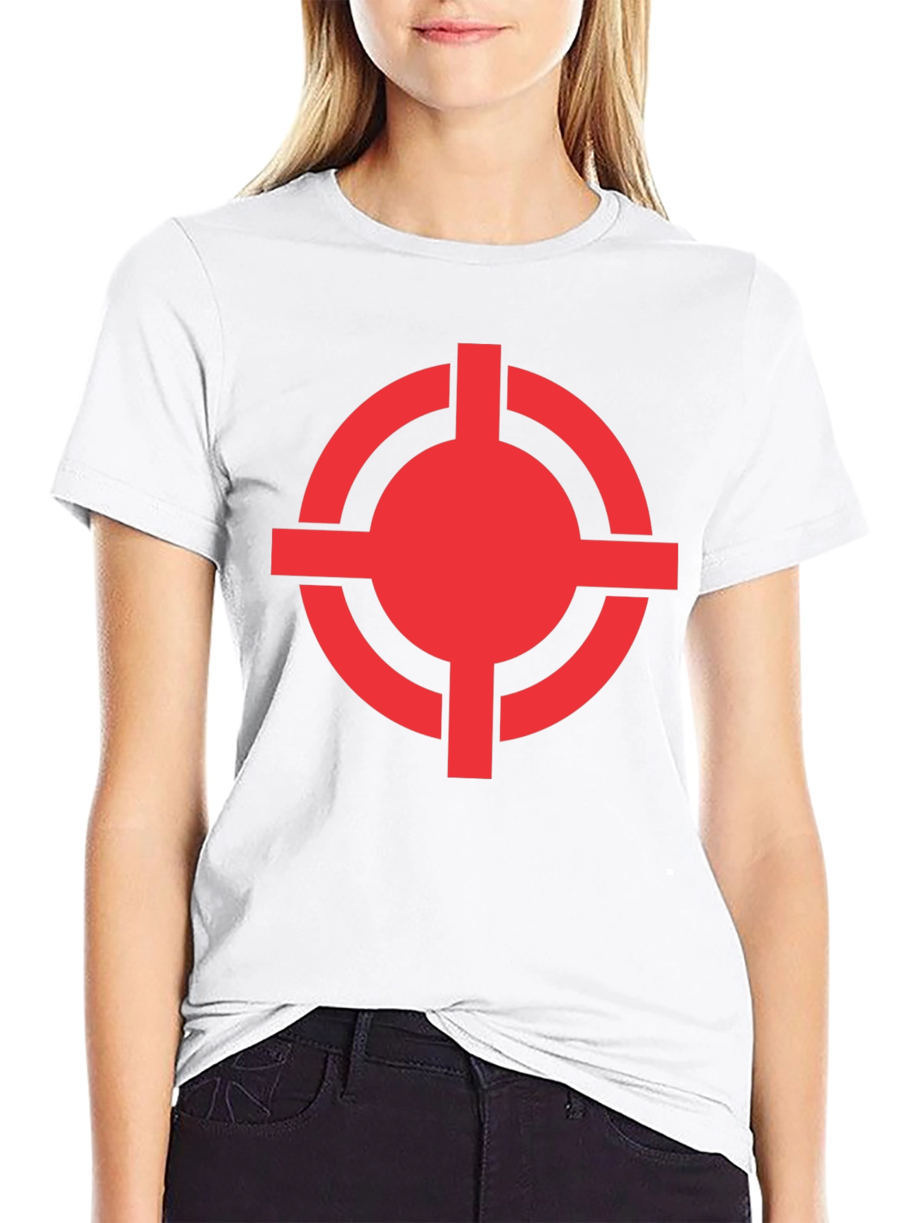 Red Target Graphic Black T-Shirt