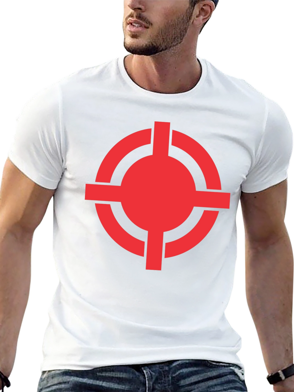 Red Target Graphic Black T-Shirt