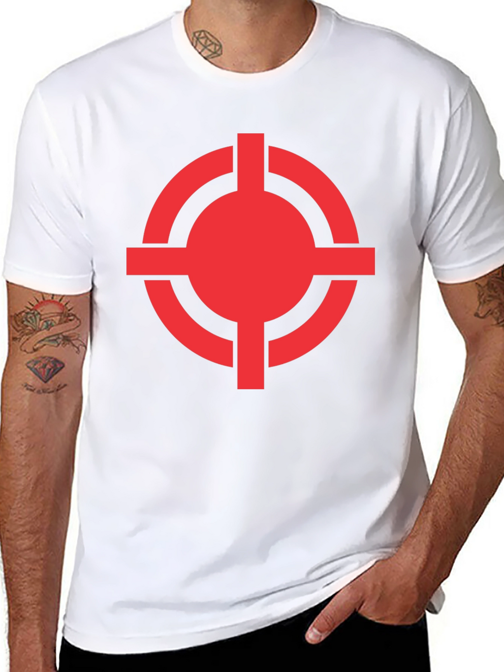 Red Target Graphic Black T-Shirt
