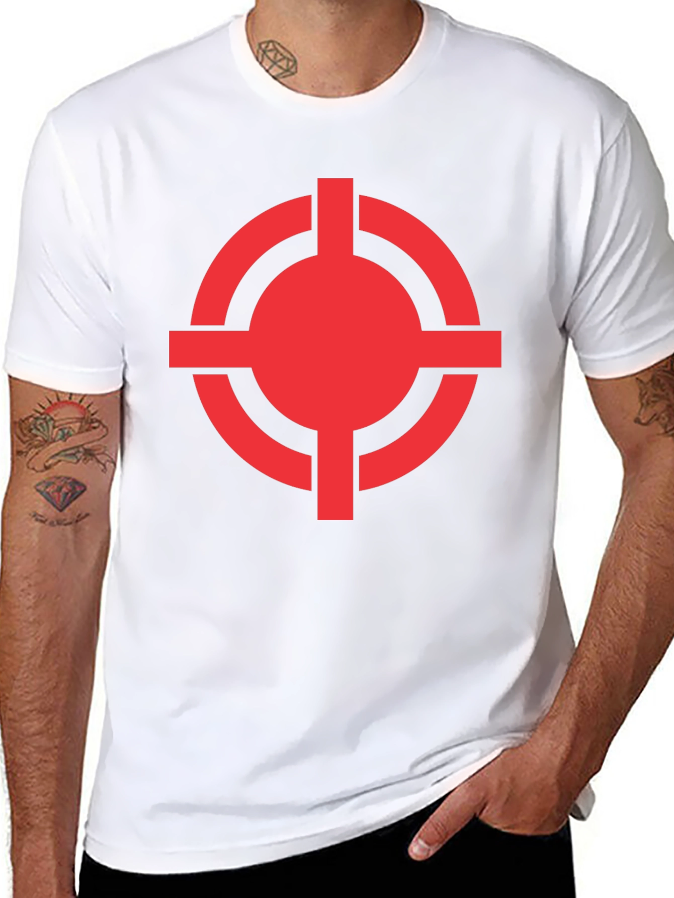 Red Target Graphic Black T-Shirt
