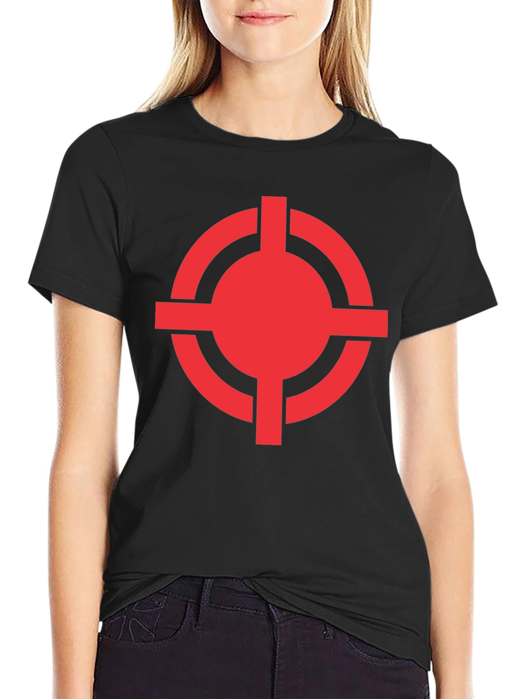 Red Target Graphic Black T-Shirt