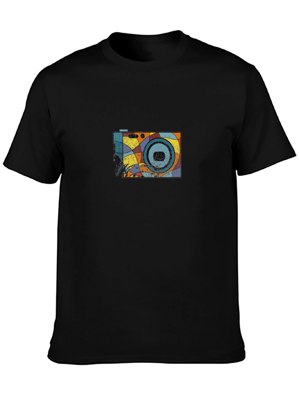 Retro Camera Graphic Black T-Shirt