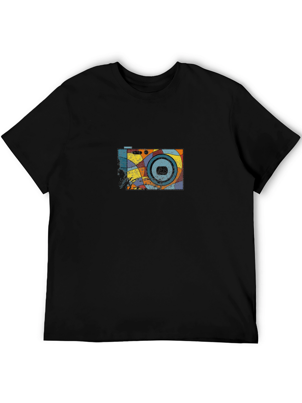 Retro Camera Graphic Black T-Shirt