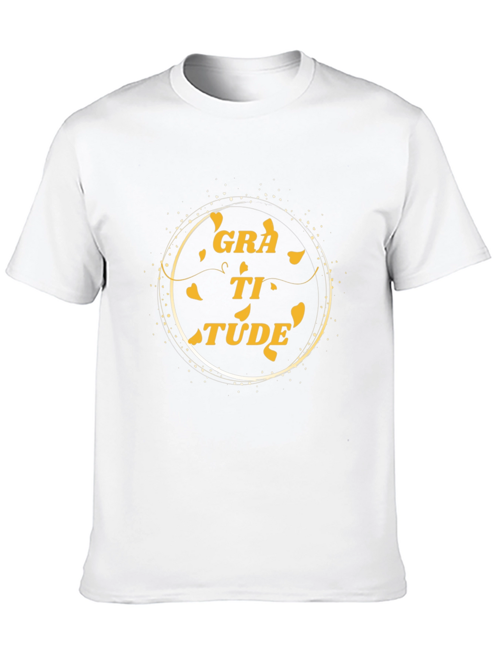 Gratitude Black T-Shirt Inspirational Word Art Tee