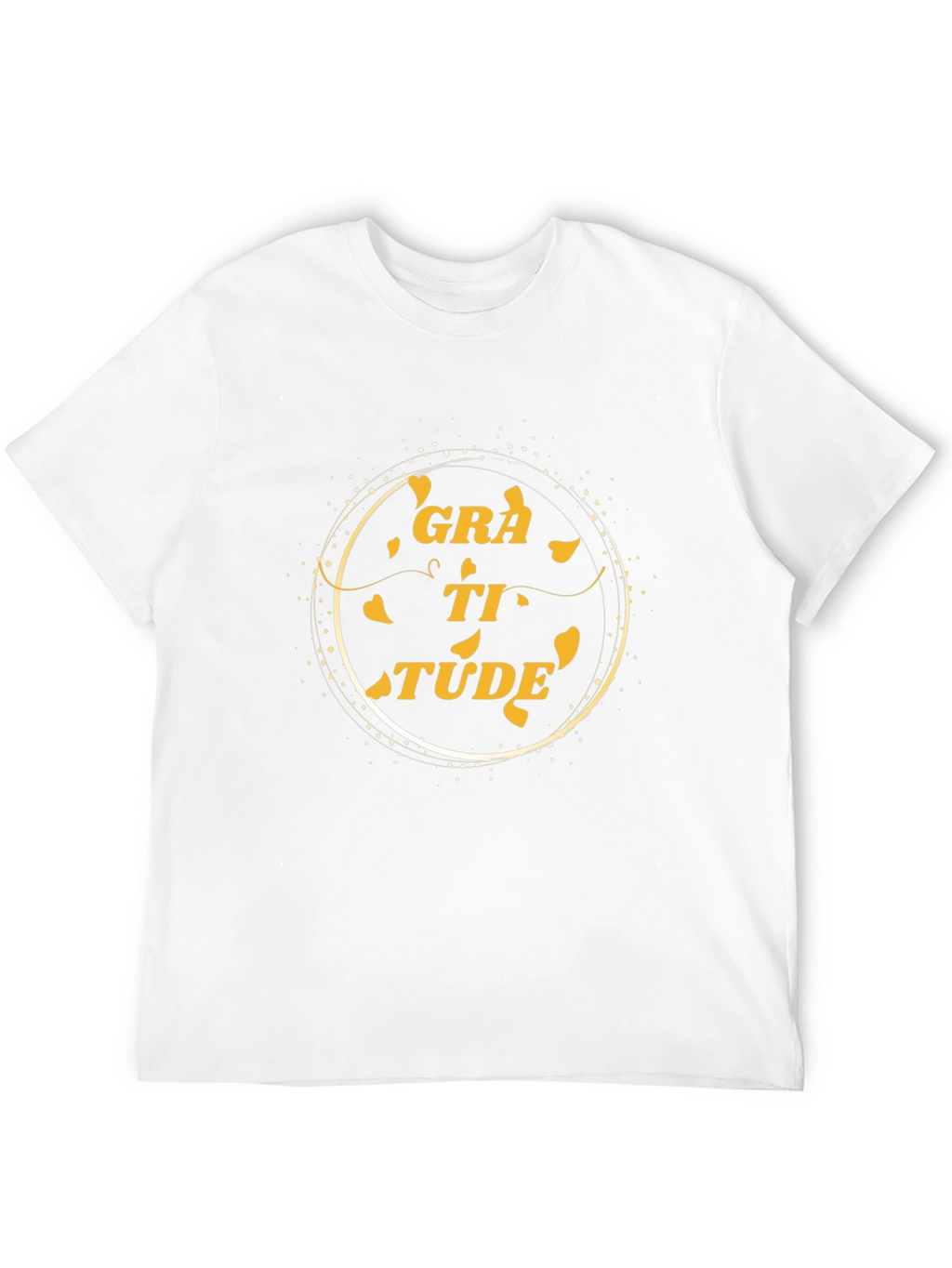 Gratitude Black T-Shirt Inspirational Word Art Tee