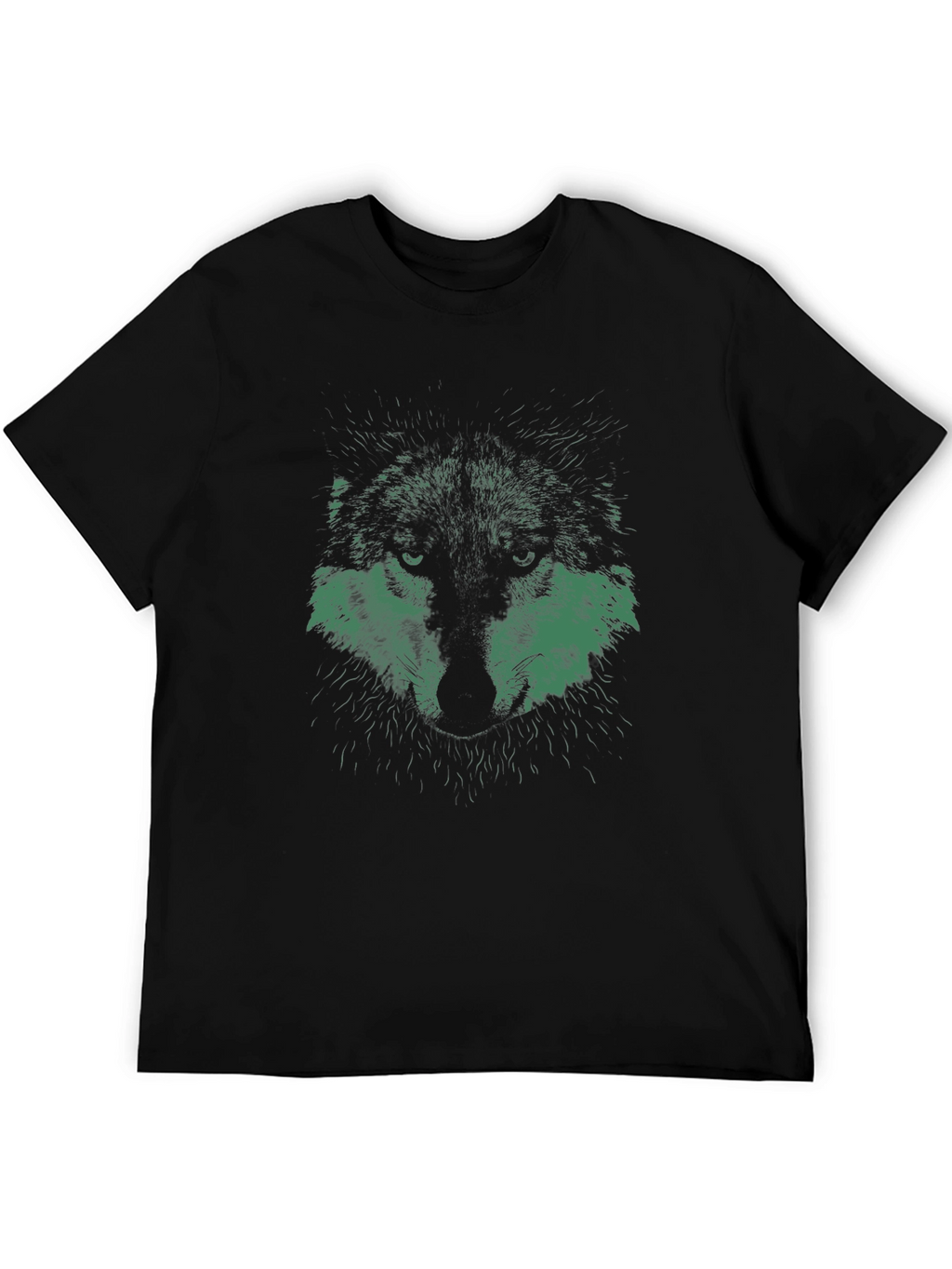 Wolf Graphic Print Black T-Shirt