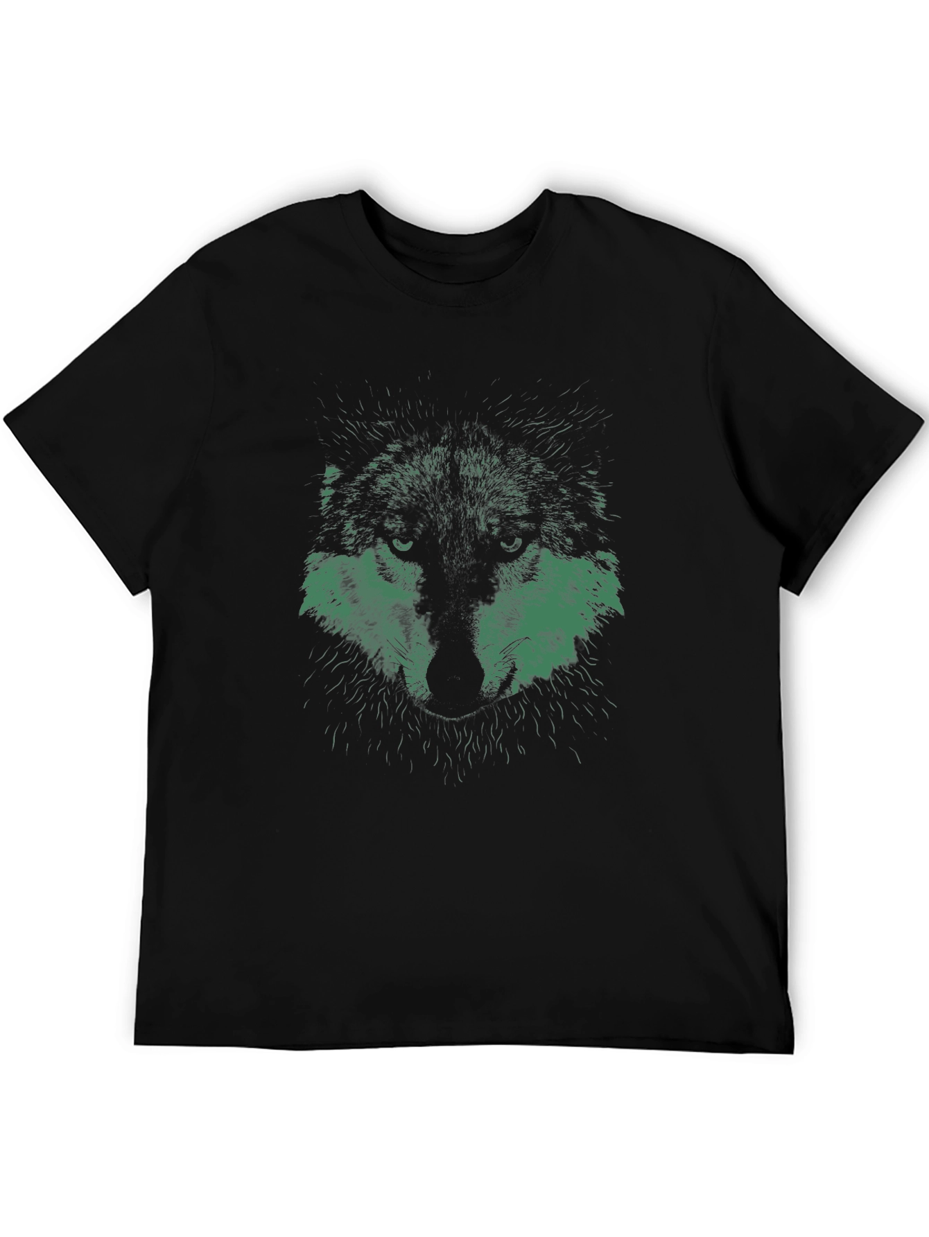 Wolf Graphic Print Black T-Shirt