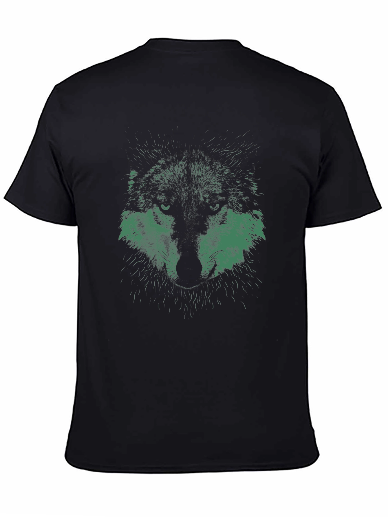 Wolf Graphic Print Black T-Shirt