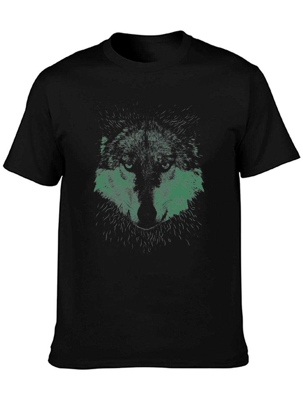Wolf Graphic Print Black T-Shirt