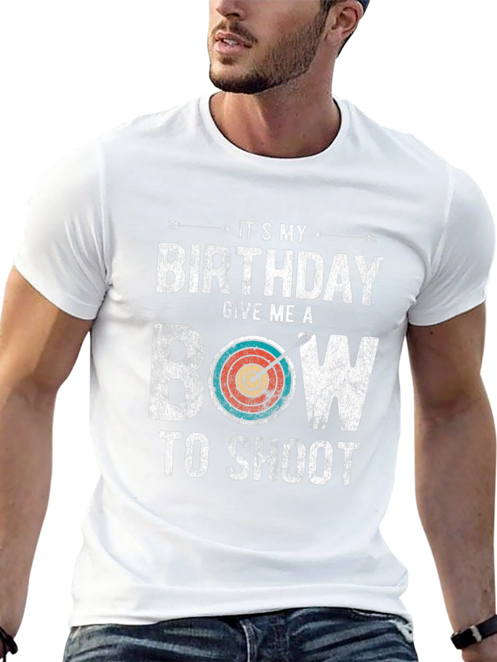 Birthday Bow T-Shirt: Archery Gift for Men