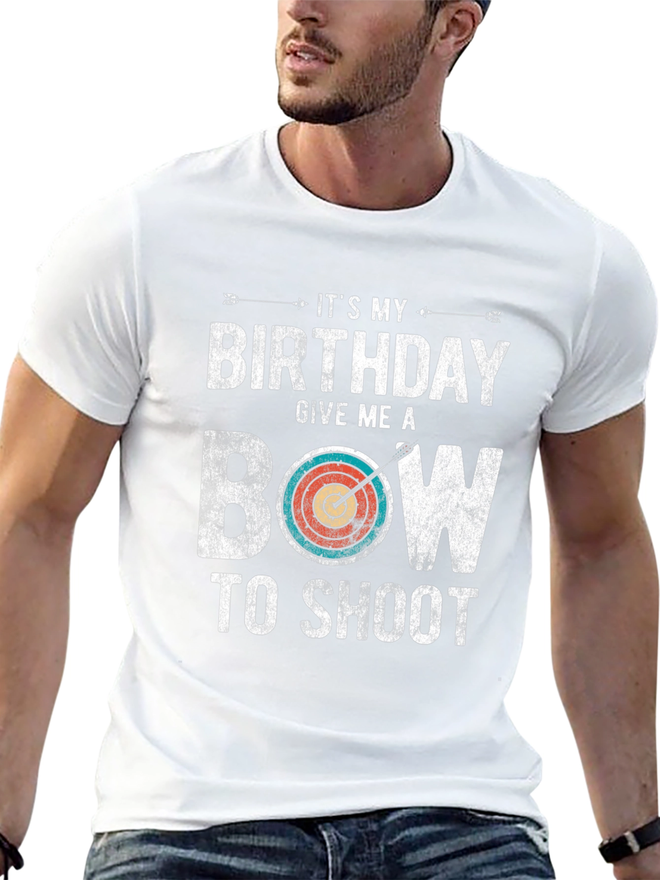 Birthday Bow T-Shirt: Archery Gift for Men