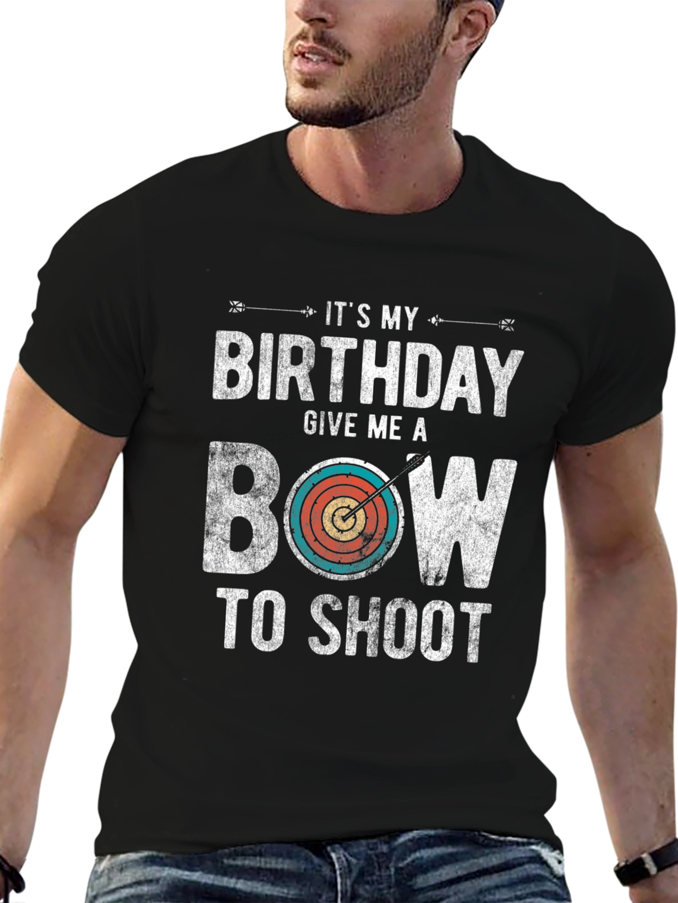 Birthday Bow T-Shirt: Archery Gift for Men