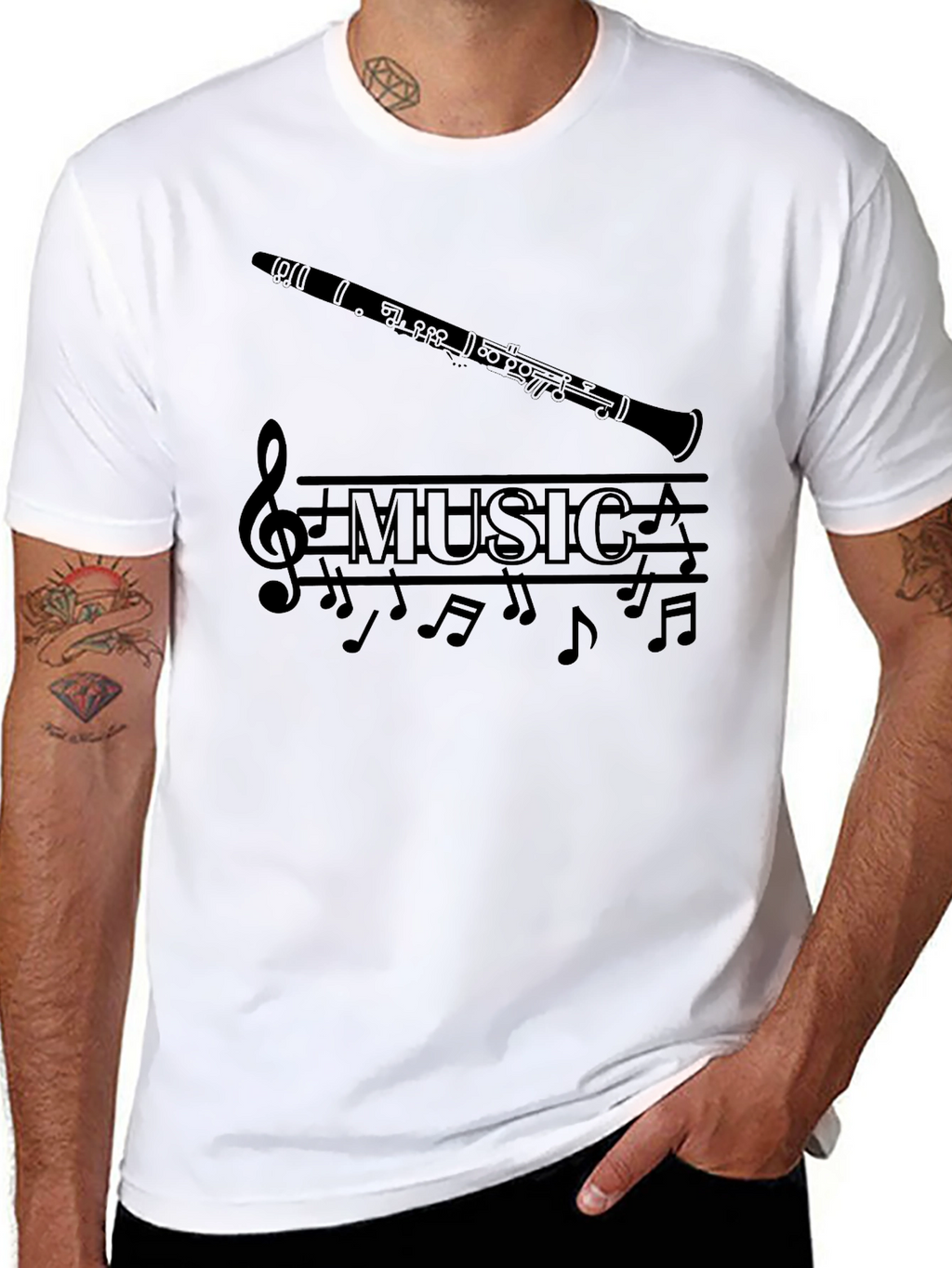 Music Clarinet Graphic T-Shirt