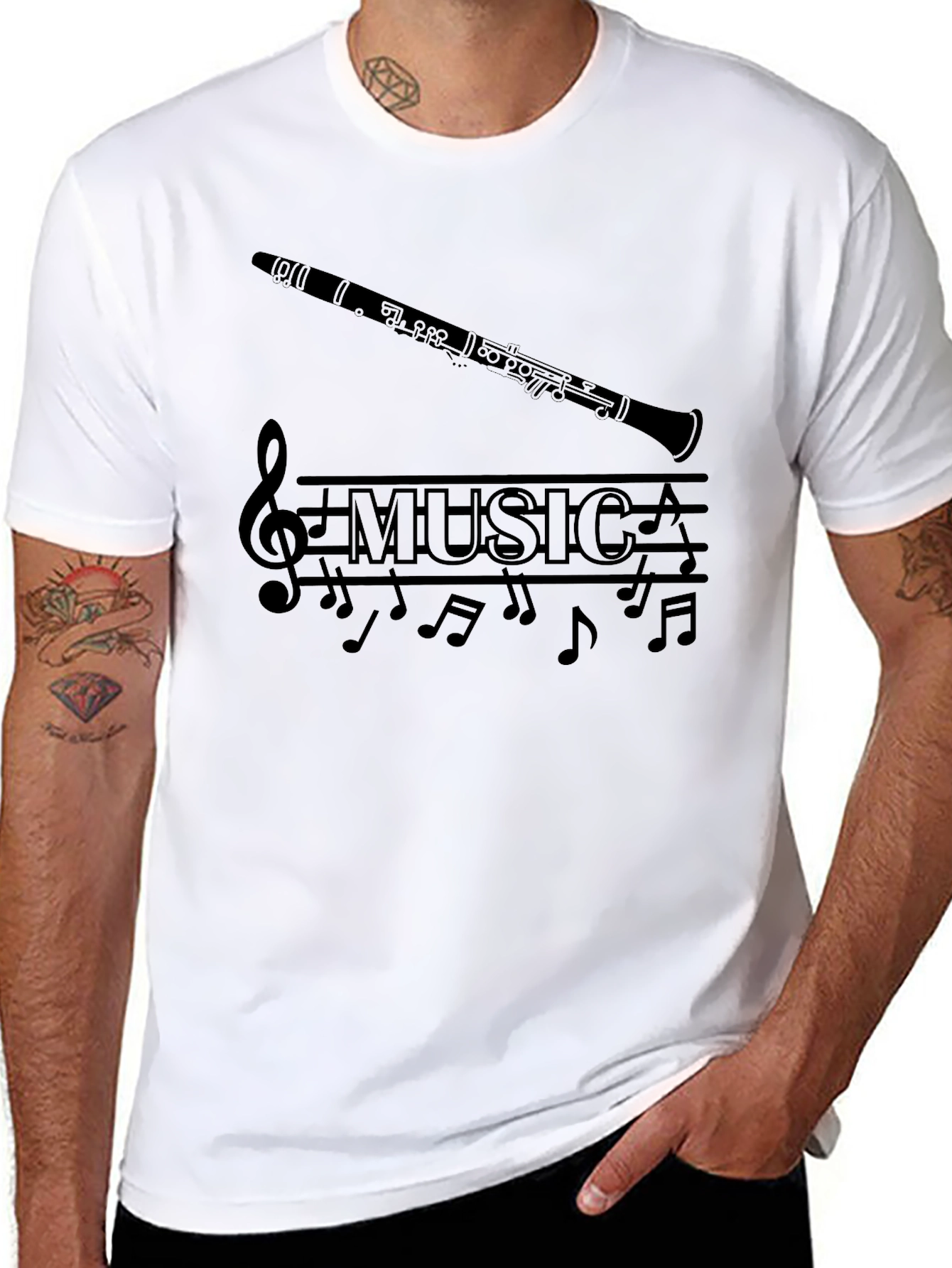 Music Clarinet Graphic T-Shirt
