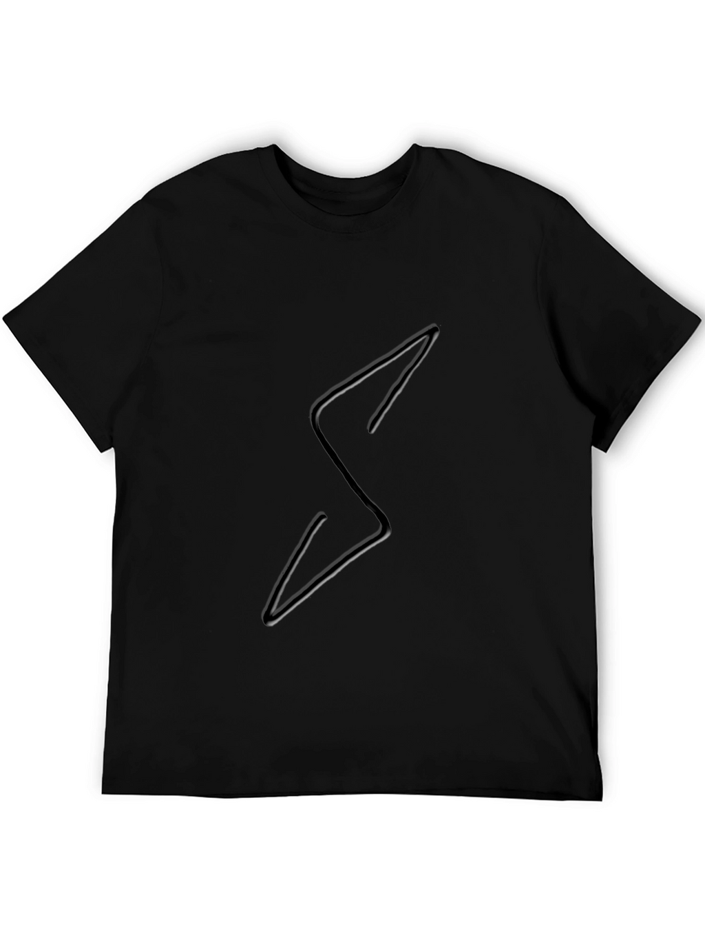 Edgy Black Tee with Lightning Bolt Design