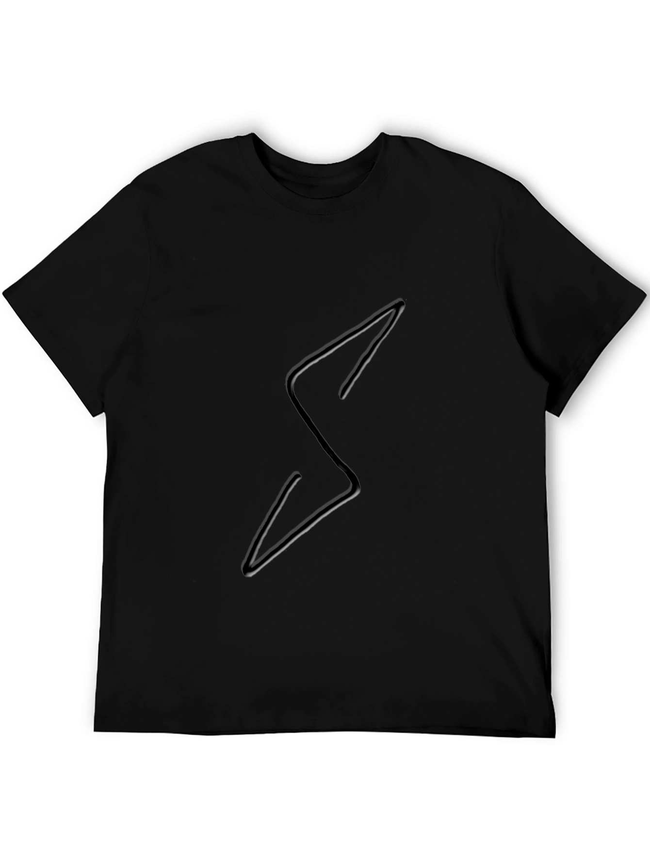 Edgy Black Tee with Lightning Bolt Design