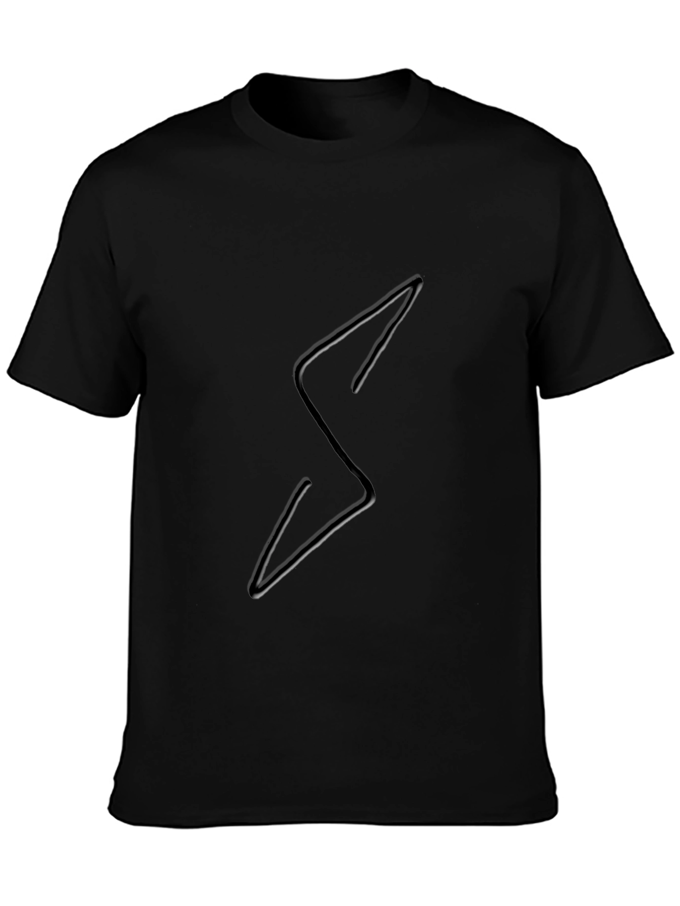 Edgy Black Tee with Lightning Bolt Design