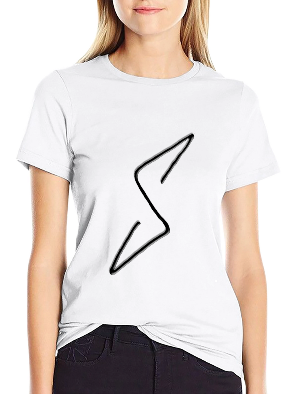 Edgy Black Tee with Lightning Bolt Design