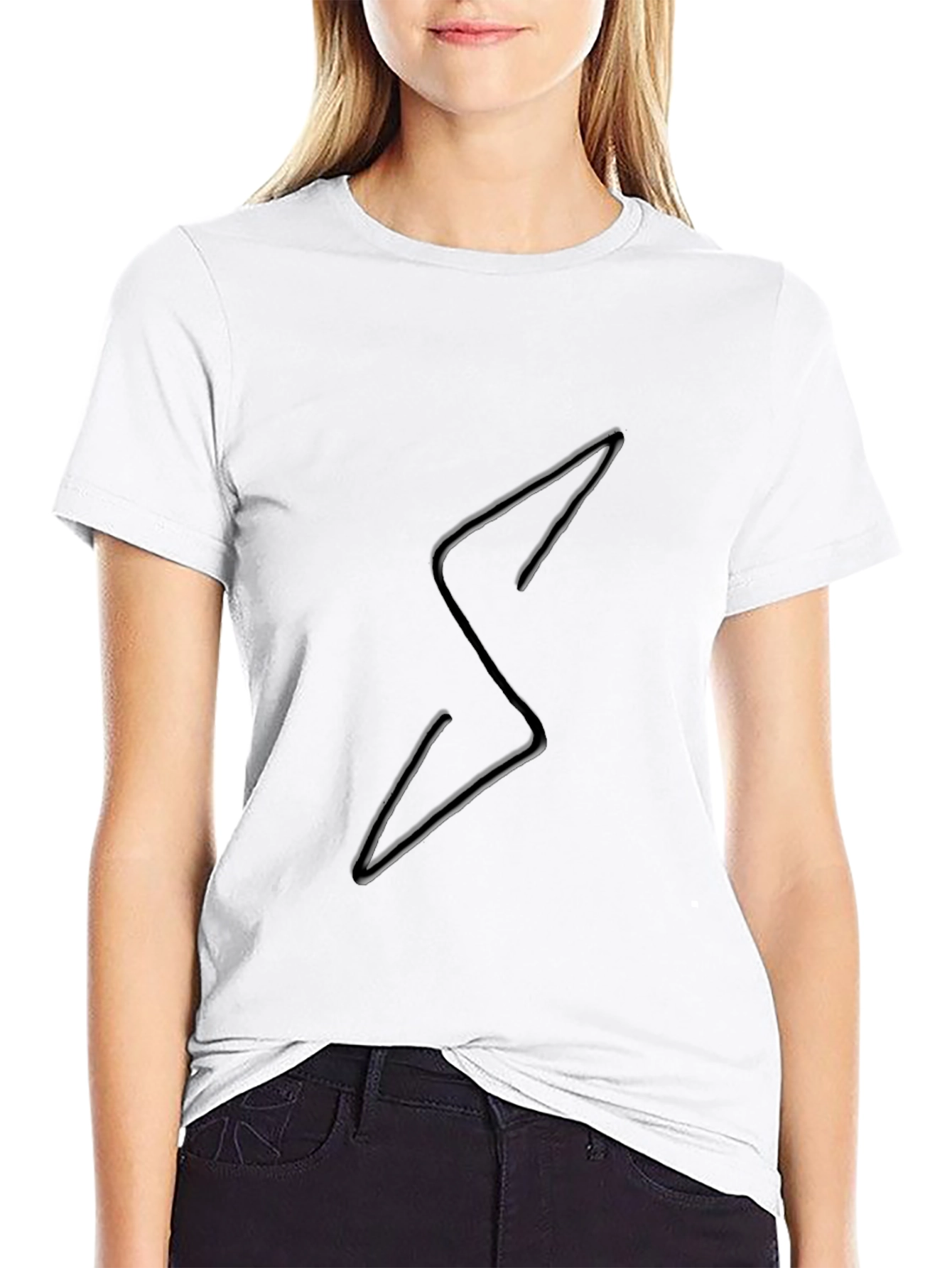 Edgy Black Tee with Lightning Bolt Design