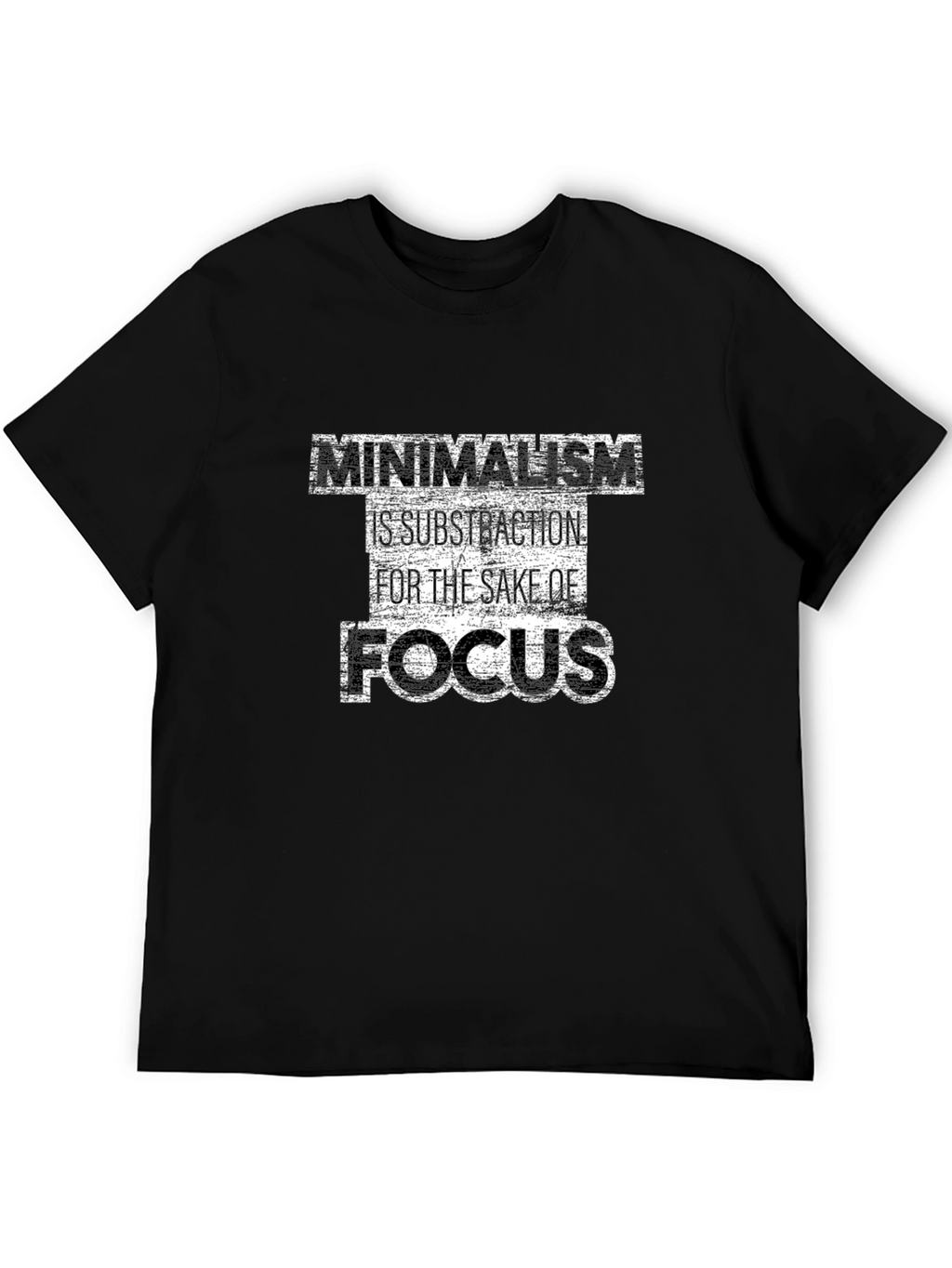 Minimalism Focus Graphic Tee - Black Casual Shirt