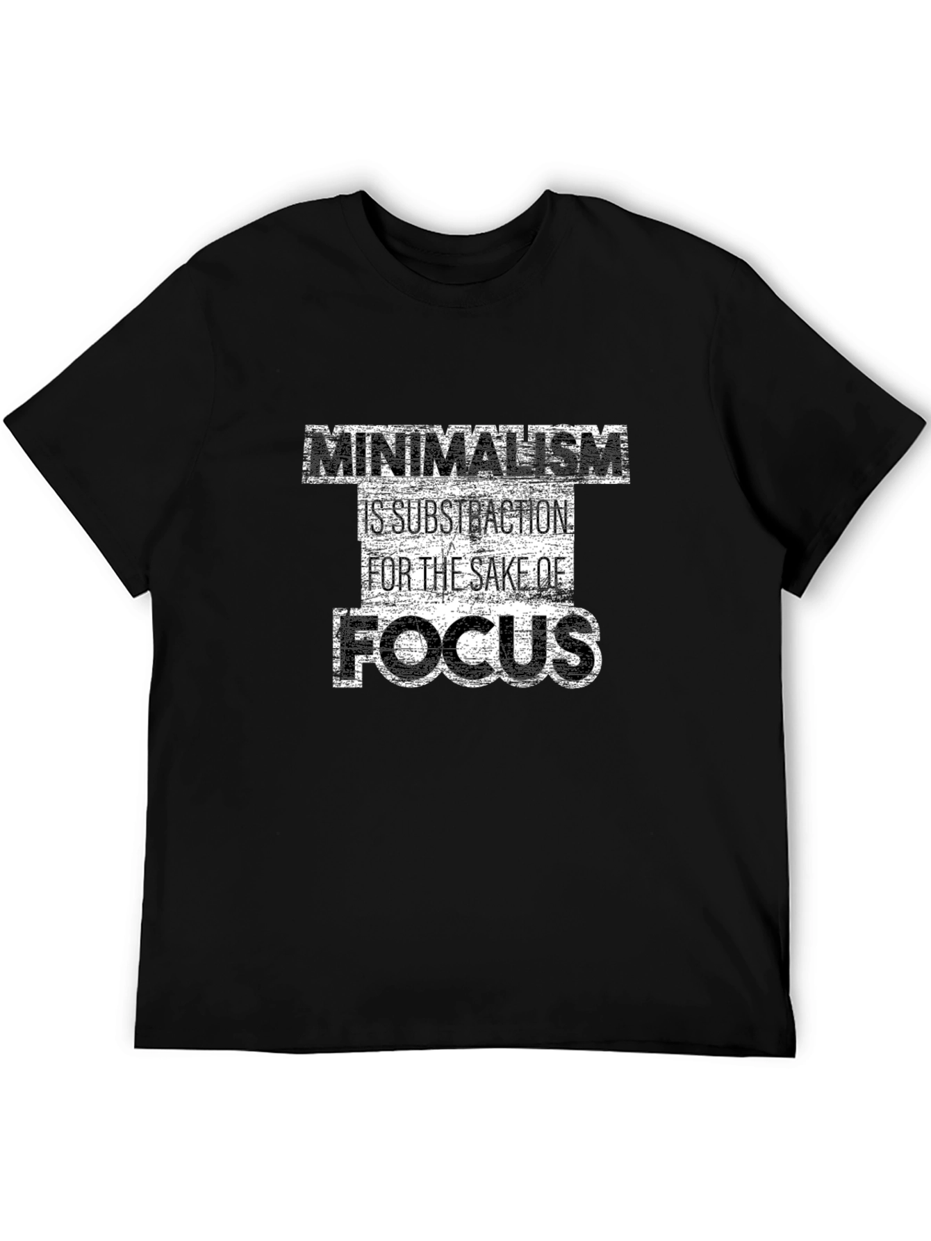 Minimalism Focus Graphic Tee - Black Casual Shirt