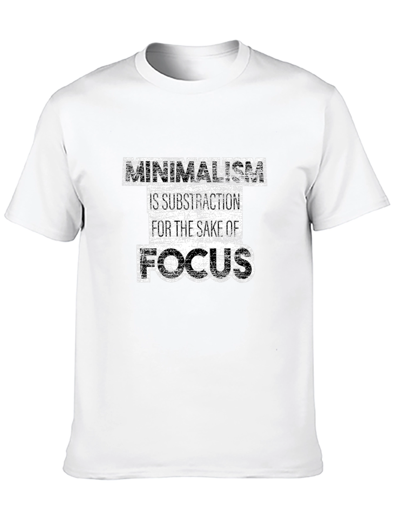 Minimalism Focus Graphic Tee - Black Casual Shirt