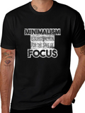Minimalism Focus Graphic Tee - Black Casual Shirt