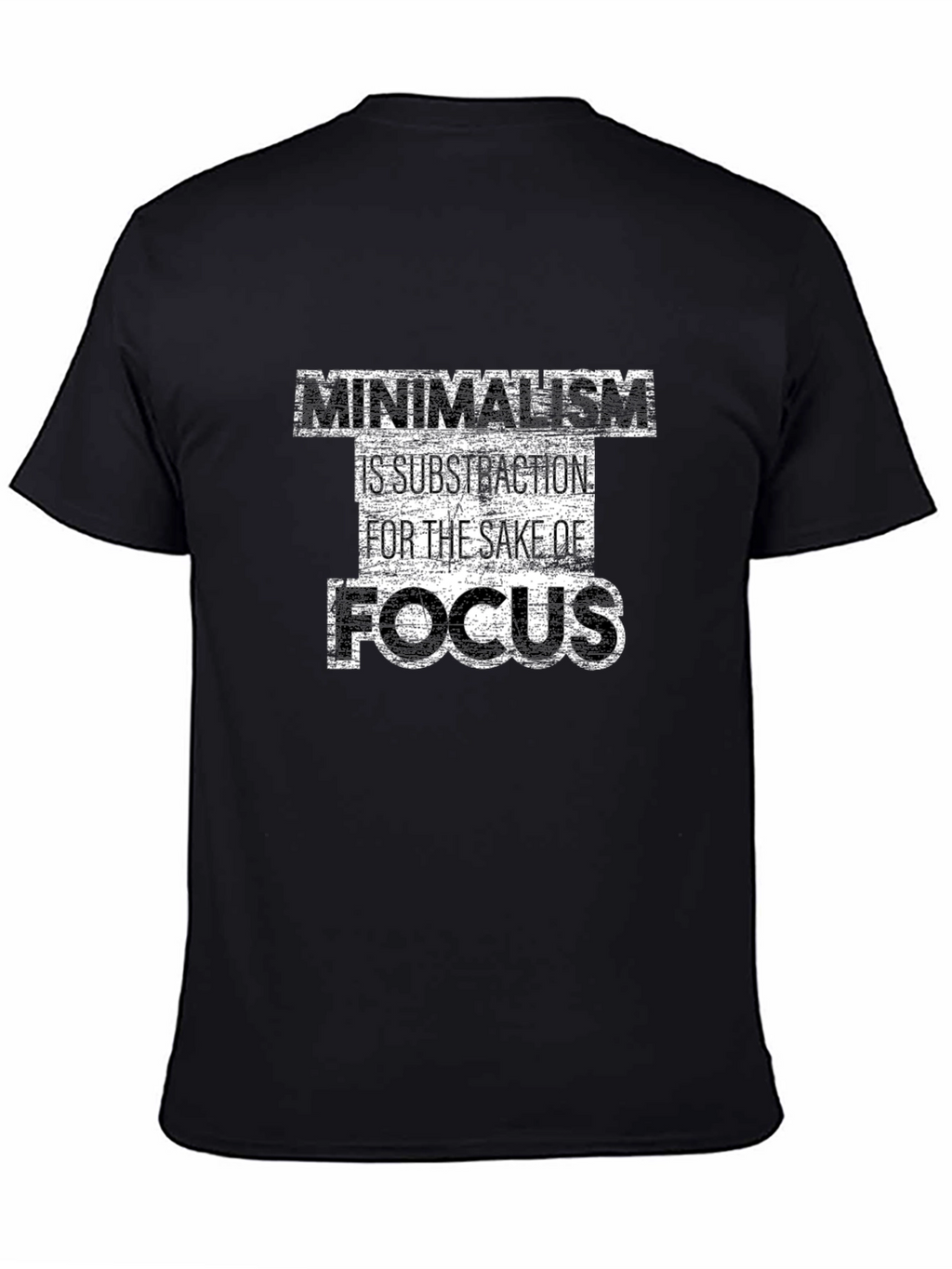 Minimalism Focus Graphic Tee - Black Casual Shirt