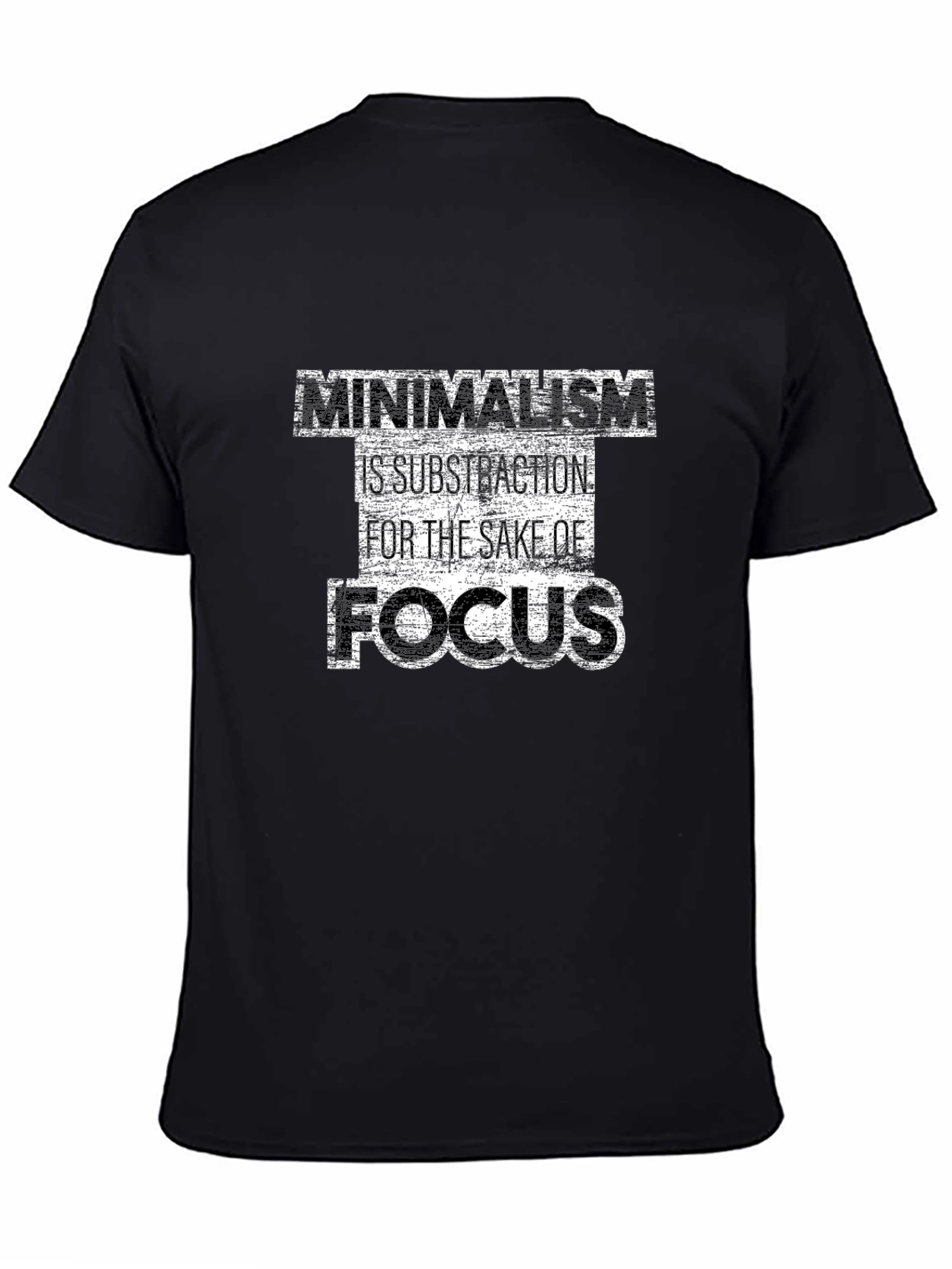 Minimalism Focus Graphic Tee - Black Casual Shirt