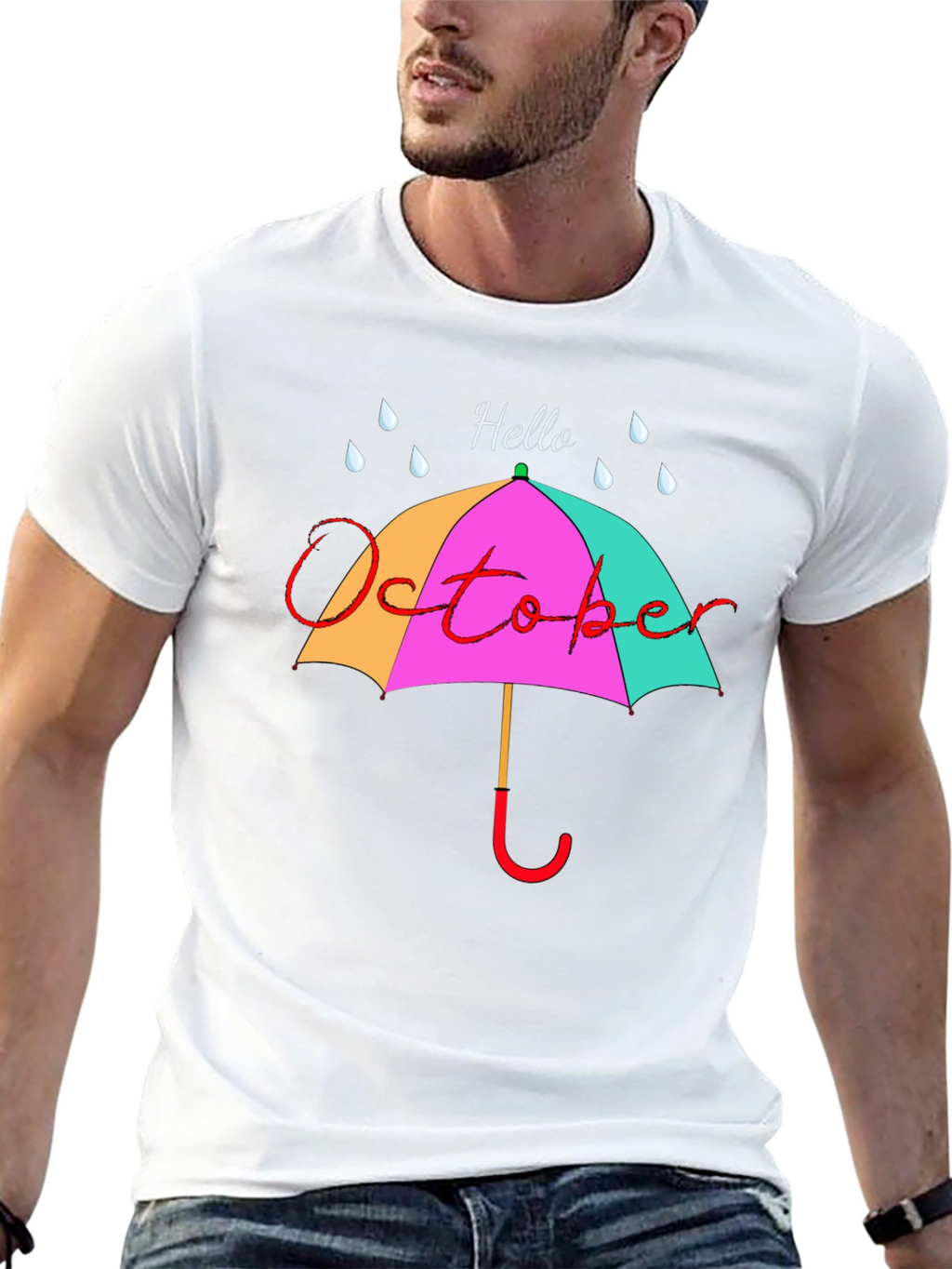 Hello October Umbrella Graphic Tee