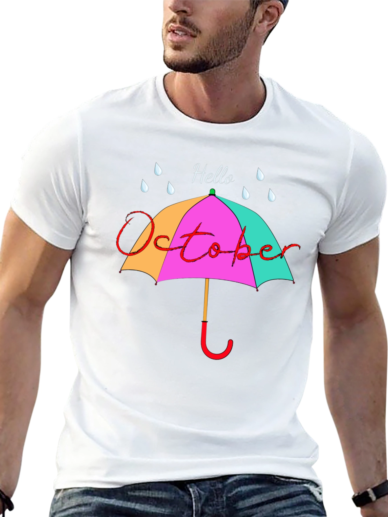 Hello October Umbrella Graphic Tee