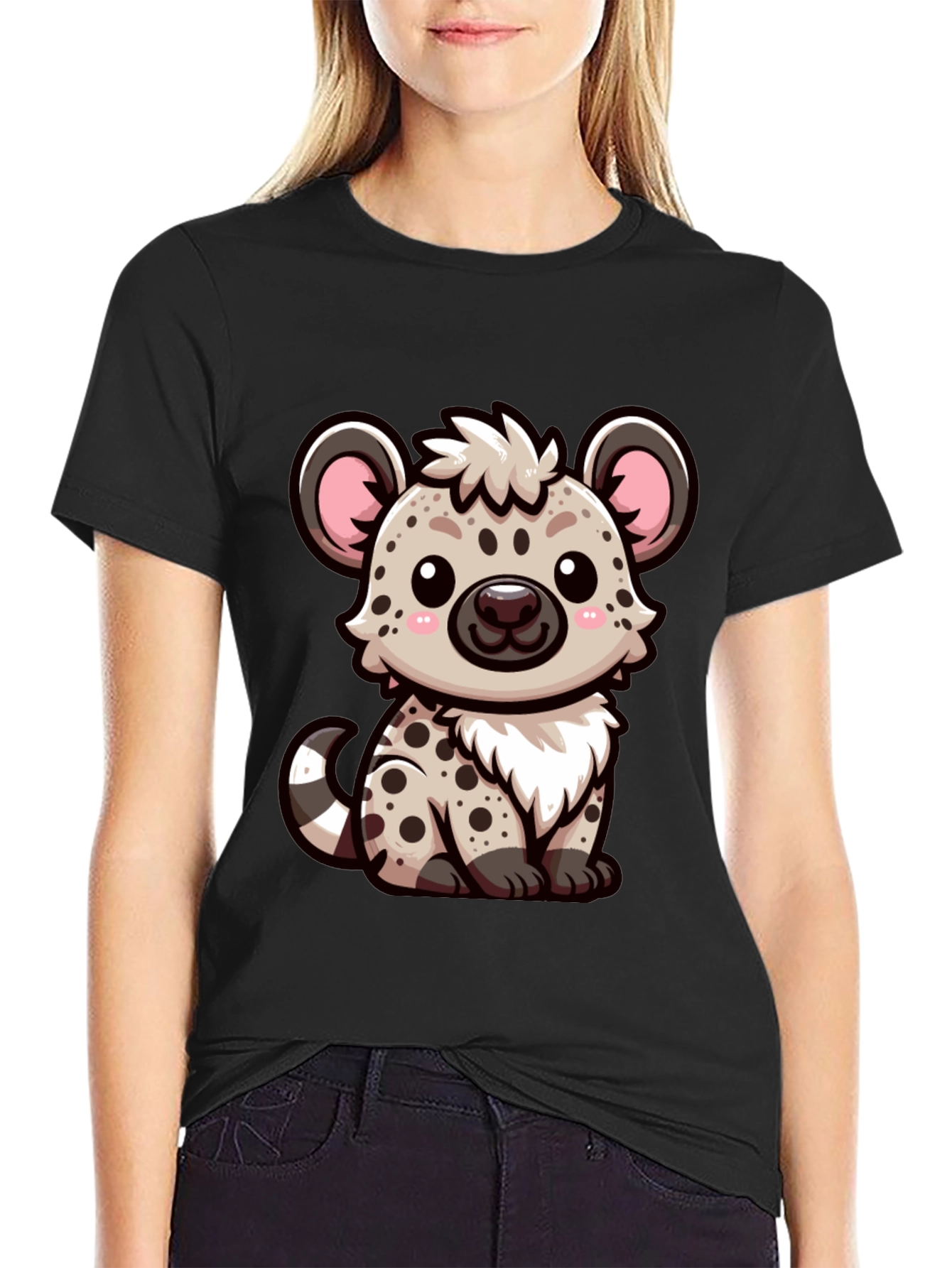 Cute Hyena Graphic Tee - Soft Cotton Blend
