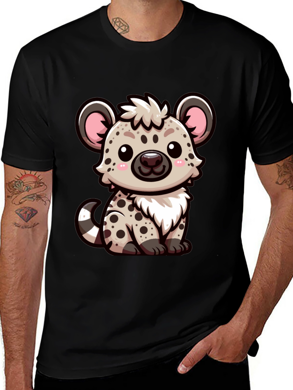 Cute Hyena Graphic Tee - Soft Cotton Blend