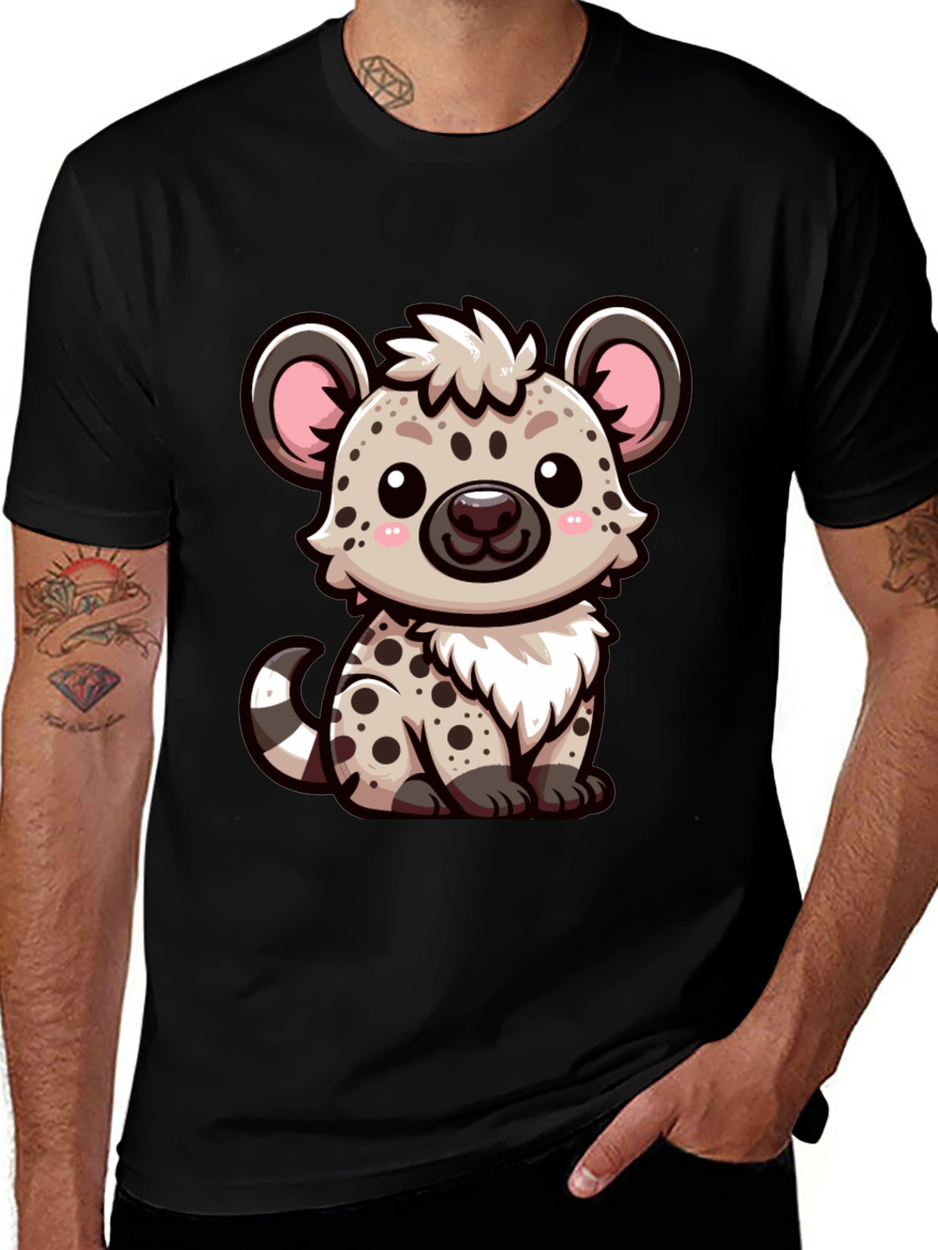 Cute Hyena Graphic Tee - Soft Cotton Blend