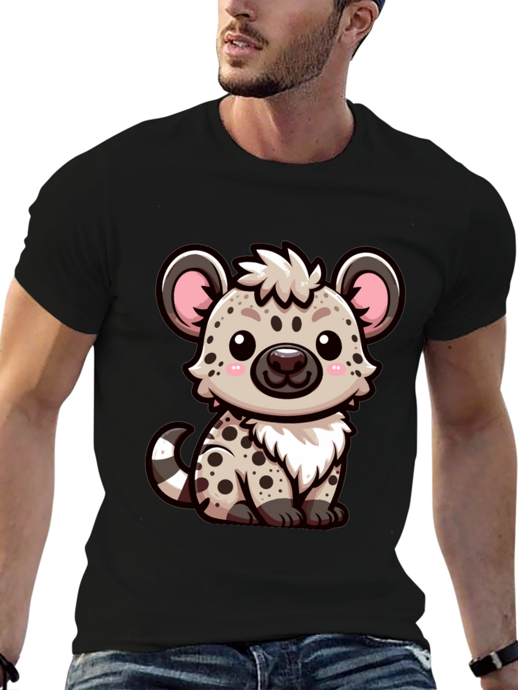 Cute Hyena Graphic Tee - Soft Cotton Blend