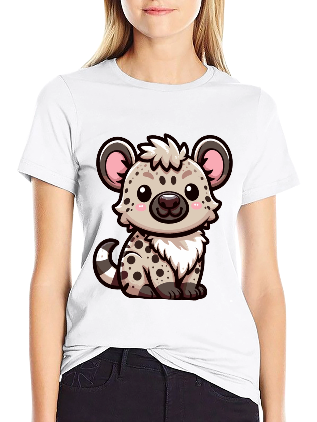 Cute Hyena Graphic Tee - Soft Cotton Blend