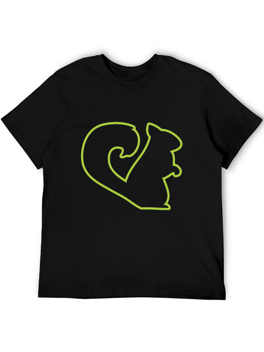 Squirrel Outline Graphic Tee - Black