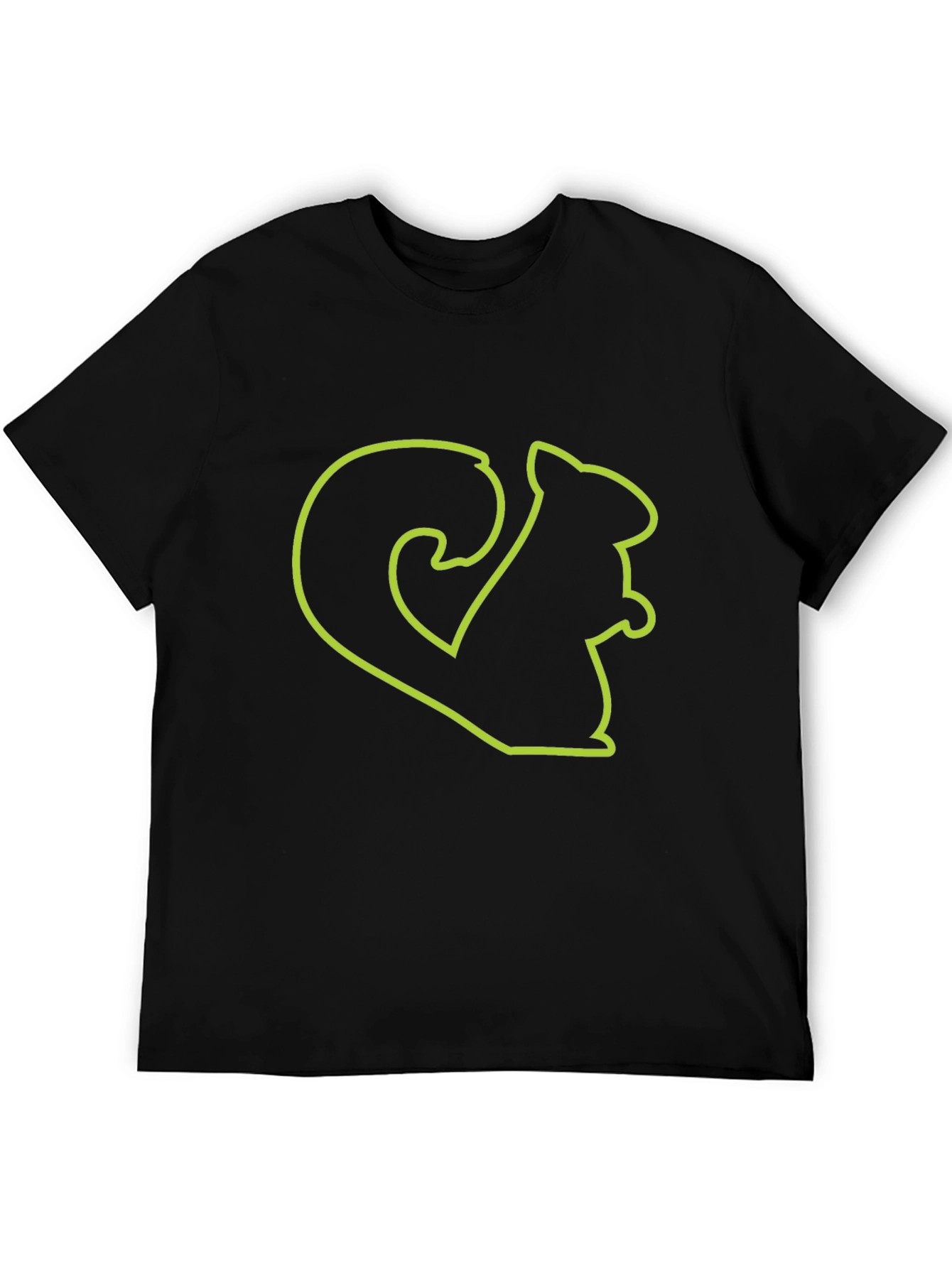 Squirrel Outline Graphic Tee - Black