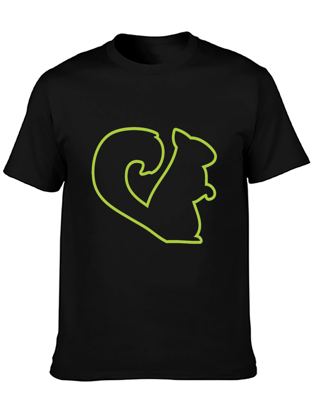 Squirrel Outline Graphic Tee - Black