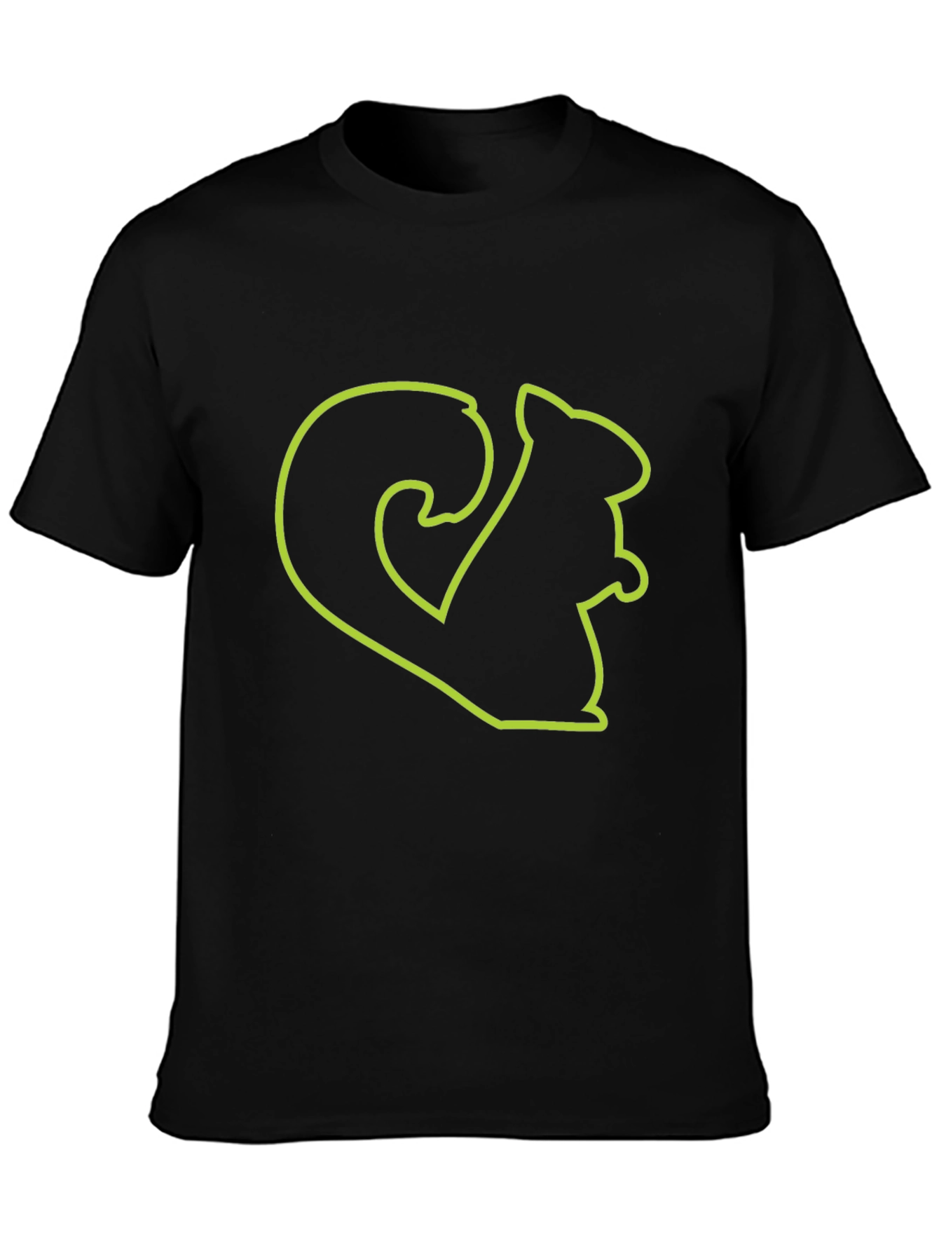 Squirrel Outline Graphic Tee - Black