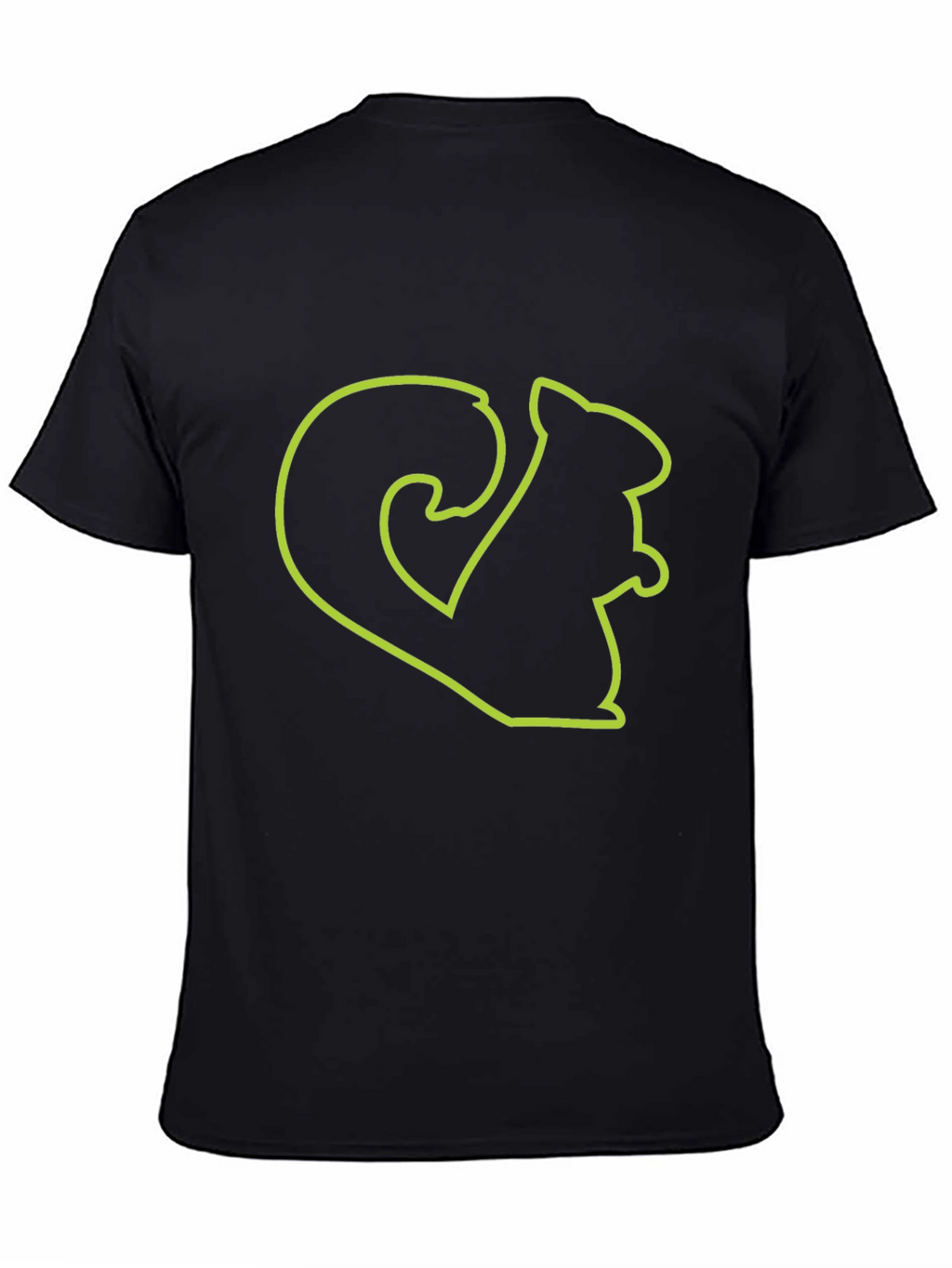 Squirrel Outline Graphic Tee - Black