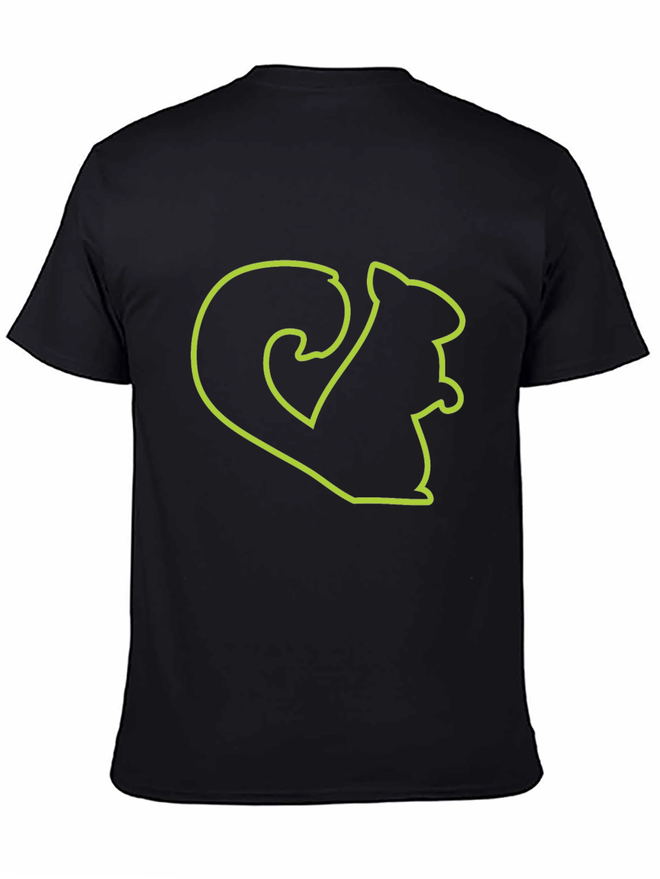 Squirrel Outline Graphic Tee - Black