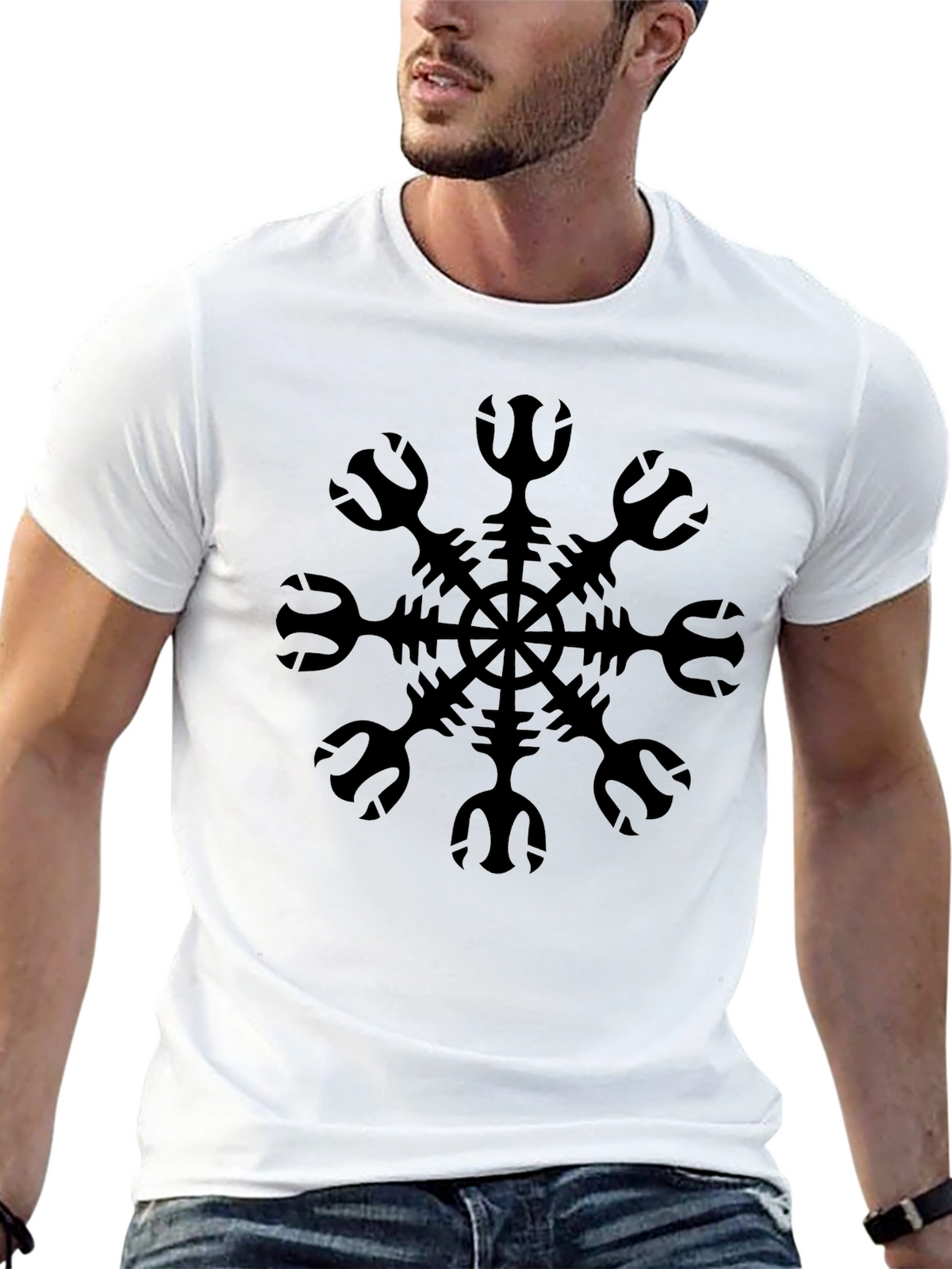 Vegvisir Compass T-Shirt - Viking Navigation Symbol Tee