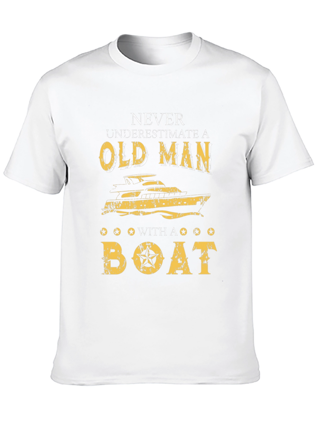 Old Man Boat Graphic T-Shirt - Black