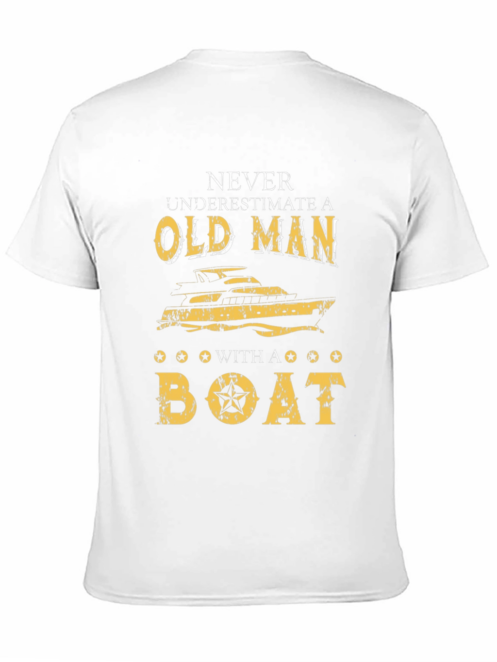 Old Man Boat Graphic T-Shirt - Black